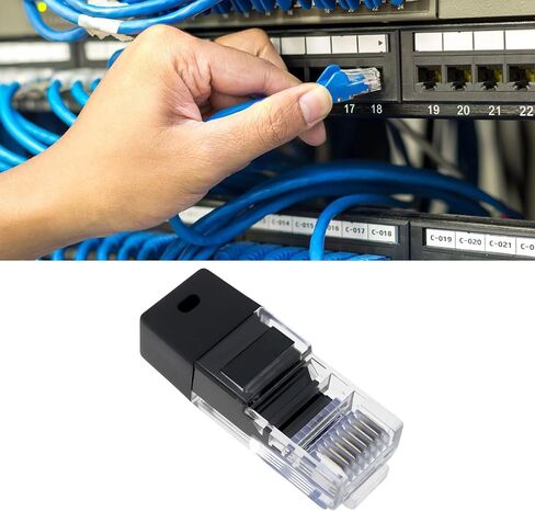 قطعتان من موصلات RJ45 مع مقاومة إنهاء 120 أوم، باللون الأسود، لاختبار الدائرة القصيرة لاتصال الخط in Kuwait