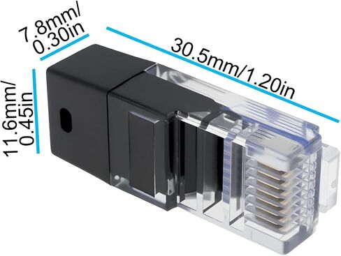 قطعتان من موصلات RJ45 مع مقاومة إنهاء 120 أوم، باللون الأسود، لاختبار الدائرة القصيرة لاتصال الخط in Kuwait