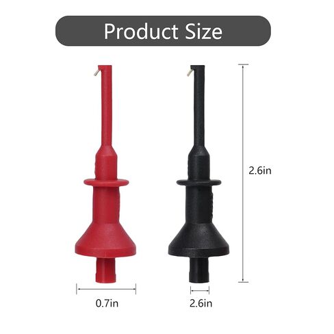 2Pcs Test Hooks Clips, Multimeter Leads Hooks,Multimeter Test Lead Kit Mini Test Hook Clip for 2mm Plug Test Probe Electronic Testing IC Grabber in Saudi Arabia
