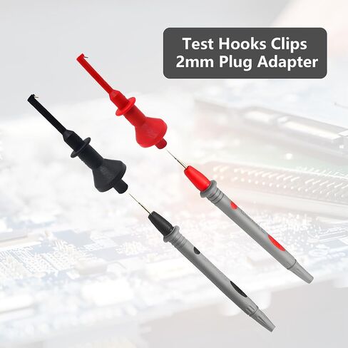 2Pcs Test Hooks Clips, Multimeter Leads Hooks,Multimeter Test Lead Kit Mini Test Hook Clip for 2mm Plug Test Probe Electronic Testing IC Grabber in Saudi Arabia