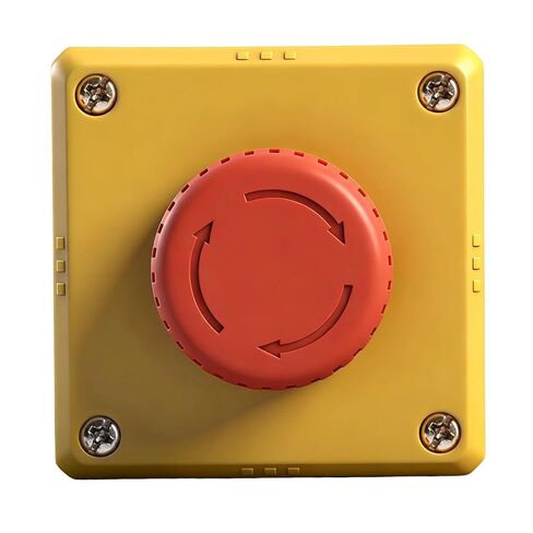Heschen Industrial Emergency Stop Switch Station, 1NO+1NC Contacts, Red Mushroom Head, Rotary Release, TÜV UR CE, 10A 600V, for Machines, Elevators & Controls in Kuwait