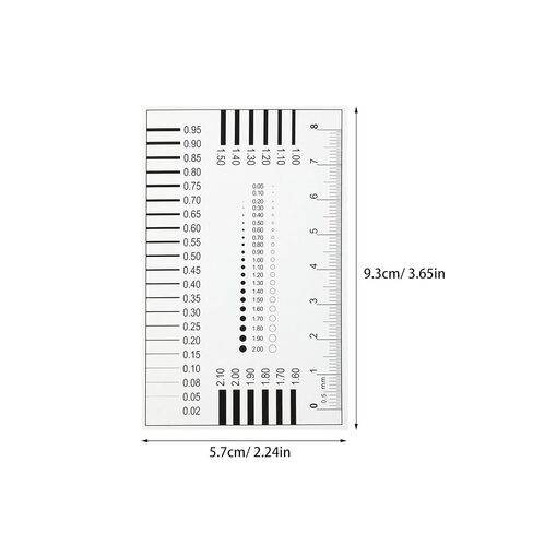Luxshiny 2pcs Precision Flaw Detection Ruler with Double-Sided Laminated Film, Spot and Line Measurement Tool for Surface Defect, Crack Width Inspection, and Appearance Measurement in Kuwait