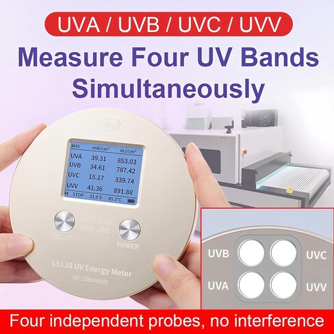 LS138 مقياس كثافة الأشعة فوق البنفسجية بأربع قنوات UVA UVB UVC UVV مقياس الطاقة عالي الدقة مقياس الأشعة فوق البنفسجية in Kuwait