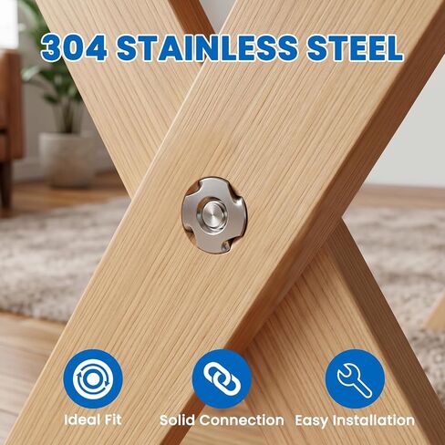 Mellewell 1/4"-20 T-Nuts, 304 Stainless Steel 4-Pronged Tee Nut for Wood, Rock Climbing Holds, Furniture, 4-Jaw Threaded Insert for Bolts and Screws, 25 Pack in Kuwait