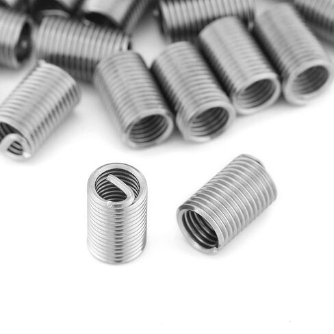إدراج إصلاح الخيط، 50 قطعة سلك ملفوف هيليكويل كم M6 x 1.0 x 3D، متري 304 الفولاذ المقاوم للصدأ حلزوني إدراج الموضوع in Kuwait