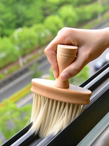 1pc Wooden Handle Cleaning Brush, Long Bristle Brush for Cleaning Car Air Conditioning Outlet, Interior Cracks in Kuwait