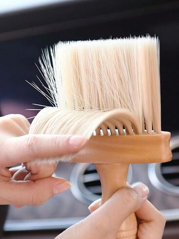 1pc Wooden Handle Cleaning Brush, Long Bristle Brush for Cleaning Car Air Conditioning Outlet, Interior Cracks in Kuwait