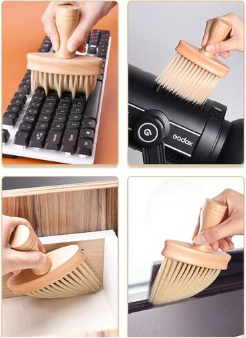 1pc Wooden Handle Cleaning Brush, Long Bristle Brush for Cleaning Car Air Conditioning Outlet, Interior Cracks in Kuwait