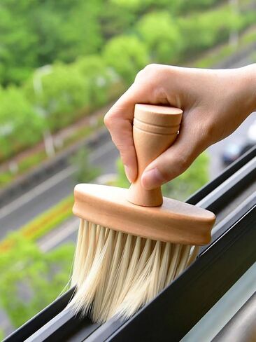 1pc Wooden Handle Cleaning Brush, Long Bristle Brush for Cleaning Car Air Conditioning Outlet, Interior Cracks in Kuwait