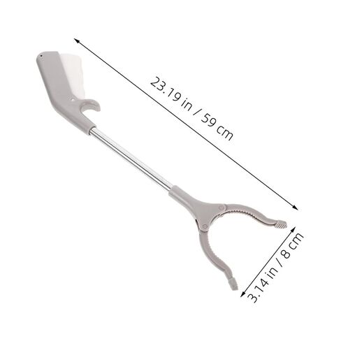 60cm Heavy-Duty Stainless Steel Garbage Grabber Clip Thickened Plastic Clamp, Outdoor Trash Picker Tool for Rubbish Collection and Sanitation Cleanup in Kuwait
