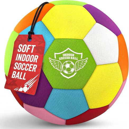 HopeRock Size 4 Indoor Soccer Ball -Soft Silent Foam Size 4 with Realistic Bounce for Youth Skills Practice, Dribbling & Juggling, for Home Use, Ideal Soccer Gift for Kids 3-12 in Saudi Arabia