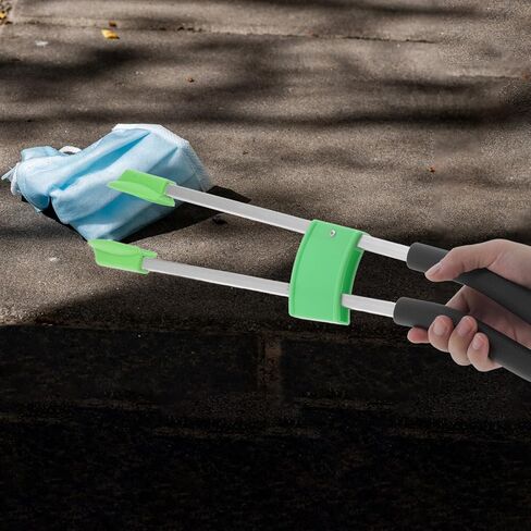 Aluminum Alloy Long Trash Picker Grabber Tool with Dual Rod Clamp for Outdoor Garbage Collection, Portable Rubbish Grabber Suitable for Sanitation and Garden Cleanup in Kuwait