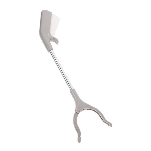 SOLUSTRE 60cm Stainless Steel Garbage Clamp Trash Gripper with Thickened Plastic Handle, Outdoor Rubbish Picker Tool for Sanitation Workers and Litter Pickup in Kuwait