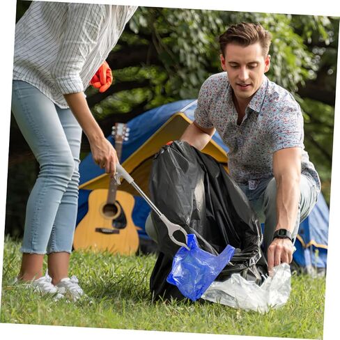 SOLUSTRE 60cm Stainless Steel Garbage Clamp Trash Gripper with Thickened Plastic Handle, Outdoor Rubbish Picker Tool for Sanitation Workers and Litter Pickup in Kuwait