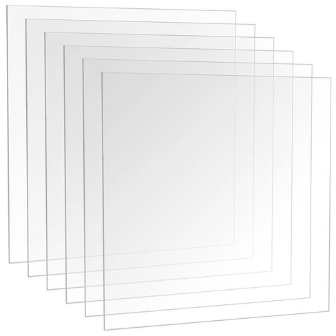 Clear Acrylic Sheets, 12 x 12 x 1/8 Inch, Square Plastic Board for DIY Display, Craft Projects, Photo Frame, 6 Pack in Kuwait