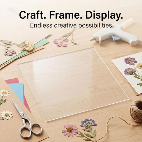 Clear Acrylic Sheets, 12 x 12 x 1/8 Inch, Square Plastic Board for DIY Display, Craft Projects, Photo Frame, 6 Pack in Kuwait
