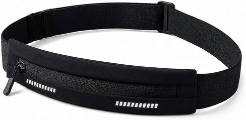 Entchin Slim Running Belt, Runners Fanny Pack for Women Men, Elastic Phone Holders, Money Belt Bag for Yoga & Gym (Black) in Saudi Arabia