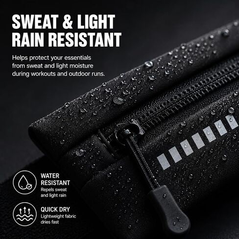 Entchin Slim Running Belt, Runners Fanny Pack for Women Men, Elastic Phone Holders, Money Belt Bag for Yoga & Gym (Black) in Saudi Arabia