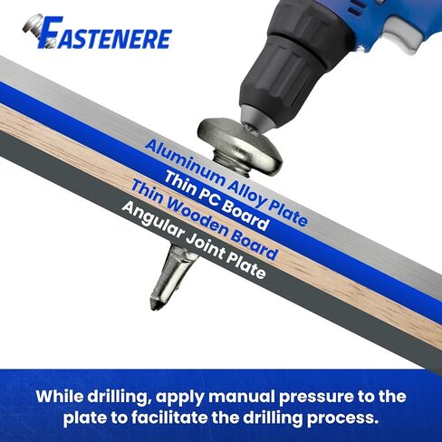 Fastenere Pan Head Self Drilling Tek Screws - #8 x 1/2" (100 Pack) Stainless Steel 410, Full Thread, Bright Plain Finish, Corrosion-Resistant, Self-Drilling, Easy to Install w/Phillips Drive Size #2 in Kuwait