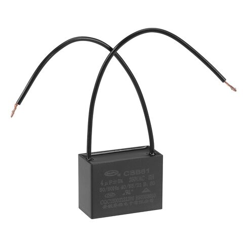 uxcell Ceiling Fan Capacitor CBB61 4uF 250V AC 2 Wires Metallized Polypropylene Film Capacitor 38x28x18mm for Electric Fan Pump Motor Generator in Kuwait
