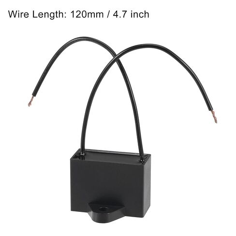 uxcell Ceiling Fan Capacitor CBB61 4uF 250V AC 2 Wires Metallized Polypropylene Film Capacitor 38x28x18mm for Electric Fan Pump Motor Generator in Kuwait