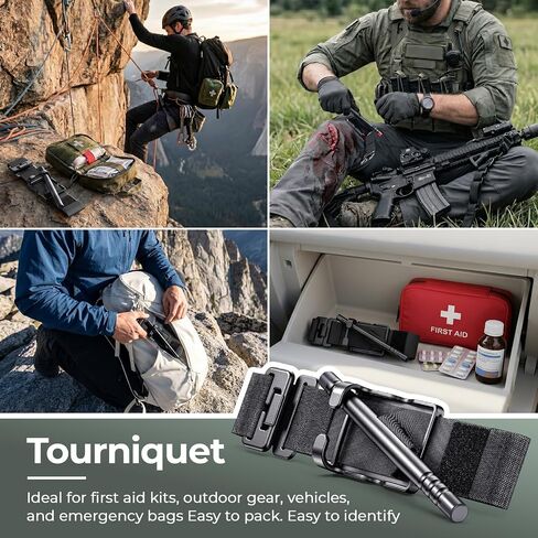 Tourniquet Kit First Aid Kit Refill Supplies, Compact Bleeding Control Kit with Tourniquet, Hemostatic Gauze and Chest Seal, for Car, Home, Camping, Hiking, Travel and Outdoor, Bag Not Included in Kuwait