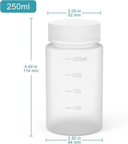 زجاجة كاشف بلاستيكية واسعة الفم من stonylab، غطاء لولبي HDPE، مستلزمات المختبرات، عبوتان، سعة 250 مل، متينة ومقاومة للمواد الكيميائية in Kuwait
