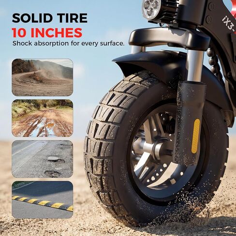 iScooter Electric Scooter, 10" Off Road Tires, 800W Motor E-Scooter 25/28 MPH, Long Range, Double Braking Systems, Fast Charging, Foldable Adult Scooter in Kuwait