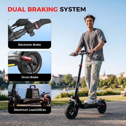 iScooter Electric Scooter, 10" Off Road Tires, 800W Motor E-Scooter 25/28 MPH, Long Range, Double Braking Systems, Fast Charging, Foldable Adult Scooter in Kuwait