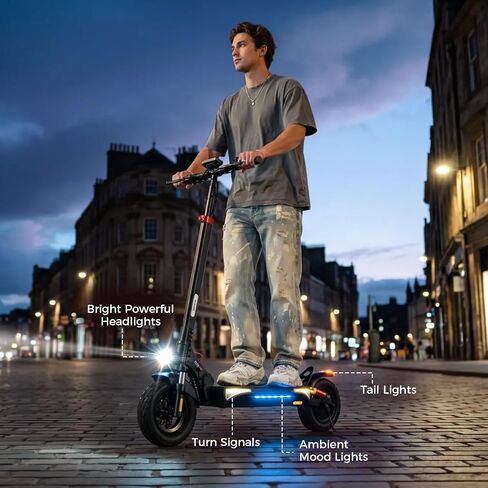 iScooter Electric Scooter, 10" Off Road Tires, 800W Motor E-Scooter 25/28 MPH, Long Range, Double Braking Systems, Fast Charging, Foldable Adult Scooter in Kuwait