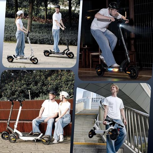 isinwheel Electric Scooter for Adults, 38 Miles Long Range, 28 Mph Top Speed, 1000W Motor, 264lbs Load, Foldable Commuting E-Scooter with 10" Pneumatic Tires, Dual Suspension, Dual Disc Brakes Grey in Kuwait