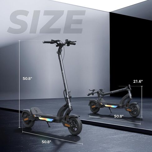 isinwheel Electric Scooter for Adults, 38 Miles Long Range, 28 Mph Top Speed, 1000W Motor, 264lbs Load, Foldable Commuting E-Scooter with 10" Pneumatic Tires, Dual Suspension, Dual Disc Brakes Grey in Kuwait