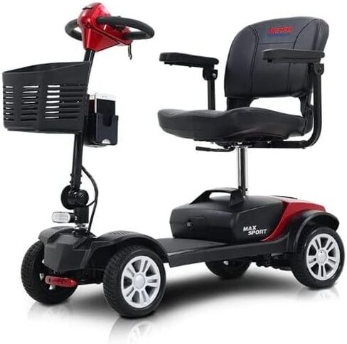 Max Sport Red Lightweight Folding Mobility Scooter with Head Light in Kuwait