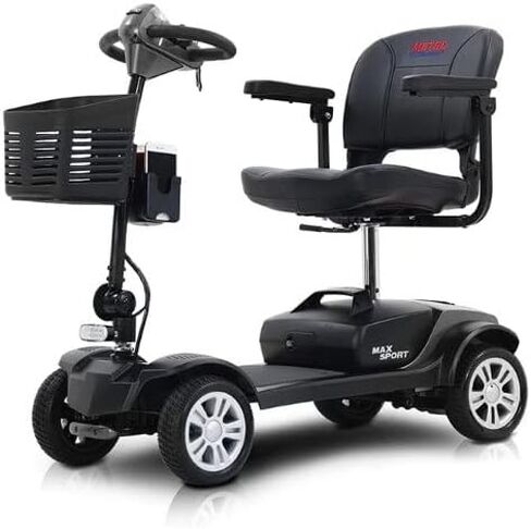 Max Sport Red Lightweight Folding Mobility Scooter with Head Light in Kuwait