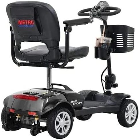 Max Sport Red Lightweight Folding Mobility Scooter with Head Light in Kuwait
