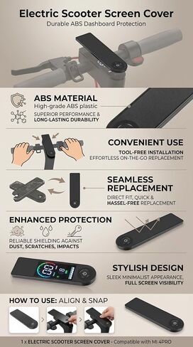 VGEBY Electric Scooter Dashboard Cover, Lightweight Display Screen Protector Replacement for Commuters Urban Riders and Outdoor Travel in Kuwait