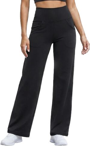 Omni Motion Wide Leg Yoga Pants for Women with Pockets, Trouser Style Yoga Pants, Soft Wide Leg Leggings​ for Office, Lounge in Kuwait