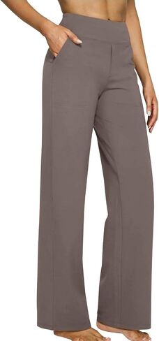 Wkishenl Wide Leg Yoga Pants for Women High Waist Stretch Dress Casual Sweatpants with Pockets Work Business Casual Outfits in Kuwait
