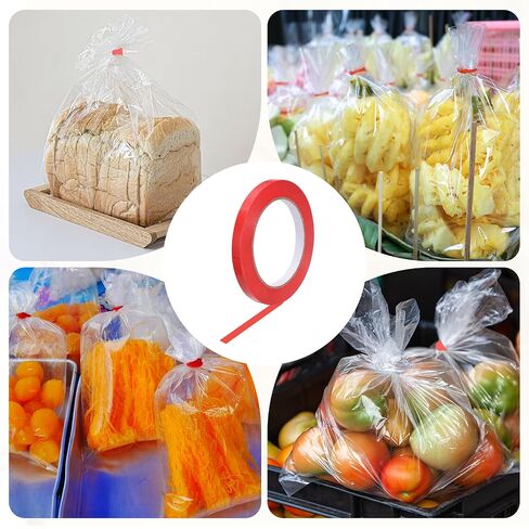 شريط إغلاق الأكياس من باتيكل، (3/8 بوصة × 109 ياردة، أخضر) (8 قطع)، شريط إغلاق الأكياس البلاستيكية من البوليستر، مناسب للتغليف/التعبئة/تخزين اللحوم النباتية/متجر in Kuwait