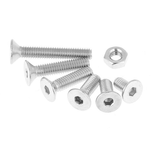 260pcs M3 304 Stainless Steel Hex Socket Flat Head Screw Bolts Nuts Kit with Box -, Industrial Fasteners, Convenient Storage in Kuwait
