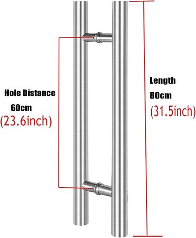 ty Stainless Steel Push Pull Door Handle 80cm x 60cm Brushed Finish Ideal for Wooden & Side Entrance Doors Durable & Stylish Hardware in Saudi Arabia
