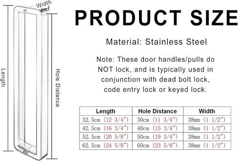 Commercial Glass Door Handle - Brushed Stainless Steel, Double-Sided Pull for Secure Grip and Elegant Entryways in Saudi Arabia