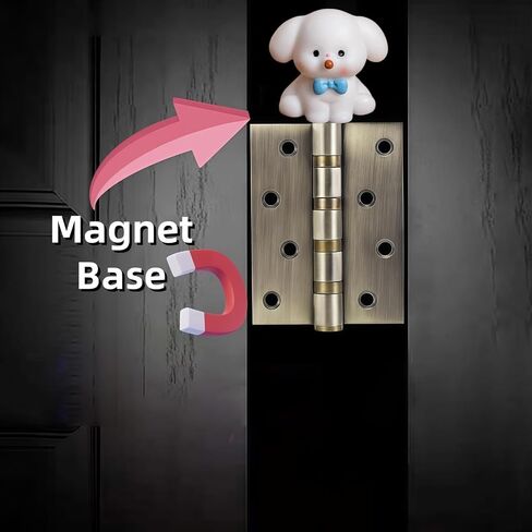 Hinge Heads Decorative Topper Set 4PCS, Home Decoration,Magnetic Hinge Head Toppers Door Hinge, Cute Mini Creative Blue Tie Puppy Resin Ornament in Kuwait
