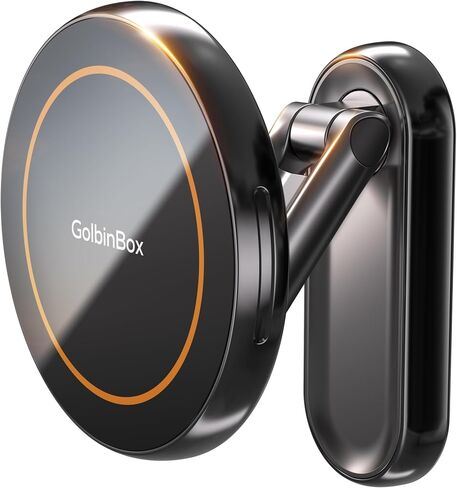 حامل هاتف عربة الجولف المغناطيسي المزدوج من GolbinBox لـ MagSafe، ألياف الكربون | مغناطيسي مزدوج، ذراع قابل للتعديل 360 درجة، معدني بالكامل، مضاد للانزلاق، متوافق مع iPhone وSamsung، تسجيل المدى أو المحكمة in Kuwait