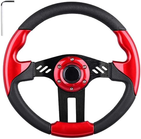 عجلة قيادة عربة الجولف مع جلد ممتاز وتصميم مريح يناسب EZGO TXT/RXV/Marathon، Club Car DS/Precedent/Tempo/Onward، Yamaha G1-G29 Carts (أسود) in Kuwait