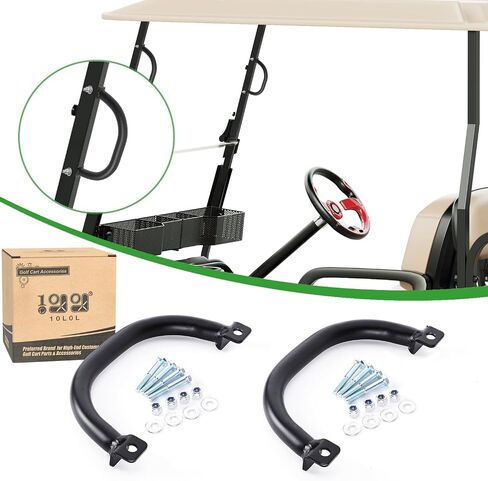 10L0L Golf Cart Grab Handles for Yamaha EZGO Club Car, 2 Pack, Aluminum Alloy Bar Grip Handles with Matte Anti-Slip Surface for Golf Cart Entry Support in Kuwait
