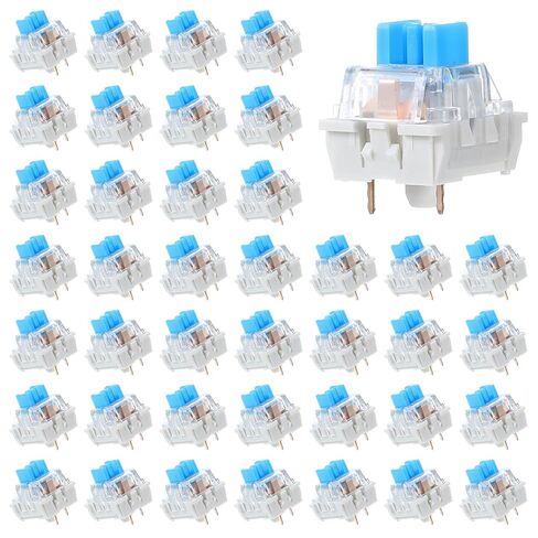 Qianyu 50 Pcs Keyboard Switches, Mechanical Keyboard Clicker Replacement 3-Pin Blue Keyboards Keys Dustproof Switches for Gaming Keyboards Accurate Typing in Kuwait