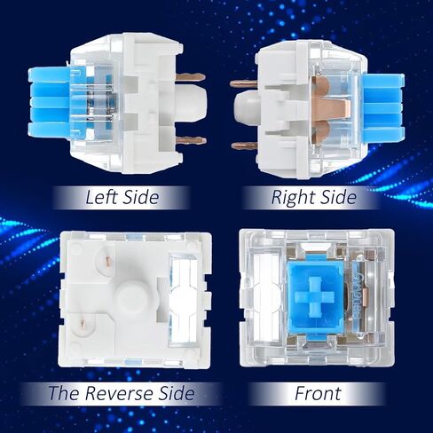 Qianyu 50 Pcs Keyboard Switches, Mechanical Keyboard Clicker Replacement 3-Pin Blue Keyboards Keys Dustproof Switches for Gaming Keyboards Accurate Typing in Kuwait