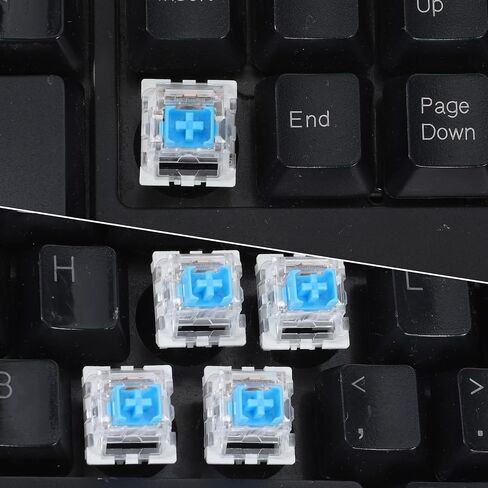 Qianyu 50 Pcs Keyboard Switches, Mechanical Keyboard Clicker Replacement 3-Pin Blue Keyboards Keys Dustproof Switches for Gaming Keyboards Accurate Typing in Kuwait