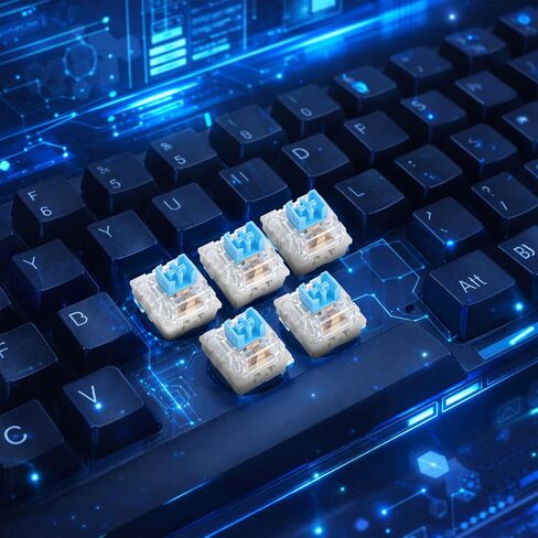 Qianyu 50 Pcs Keyboard Switches, Mechanical Keyboard Clicker Replacement 3-Pin Blue Keyboards Keys Dustproof Switches for Gaming Keyboards Accurate Typing in Kuwait